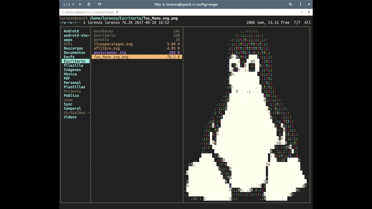 ranger, un potente administrador de archivos para el terminal