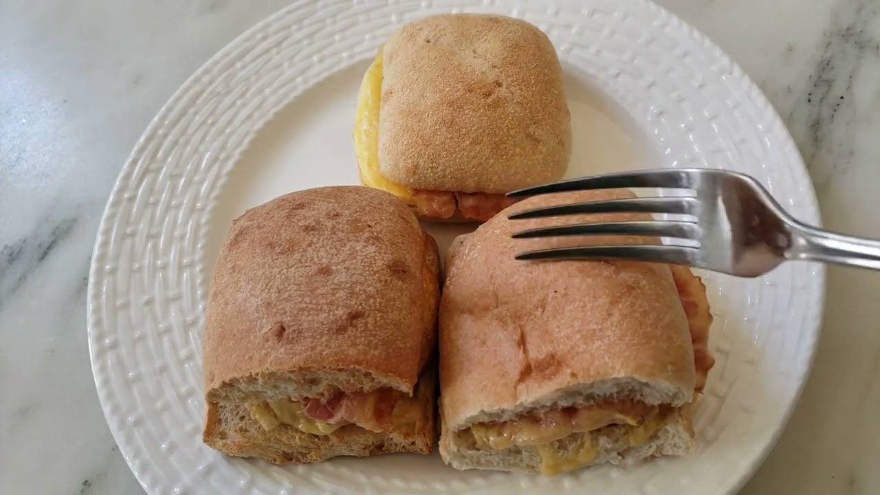CFDB Crispiness Test Grace Gourmet Bacon Gouda Egg Sandwich