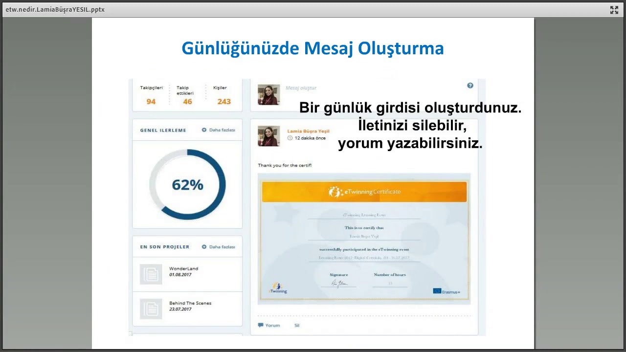 eTwinning nedir  Live ve Twinspace kullanımı, Kalite etiketleri, SEG Eğitimi