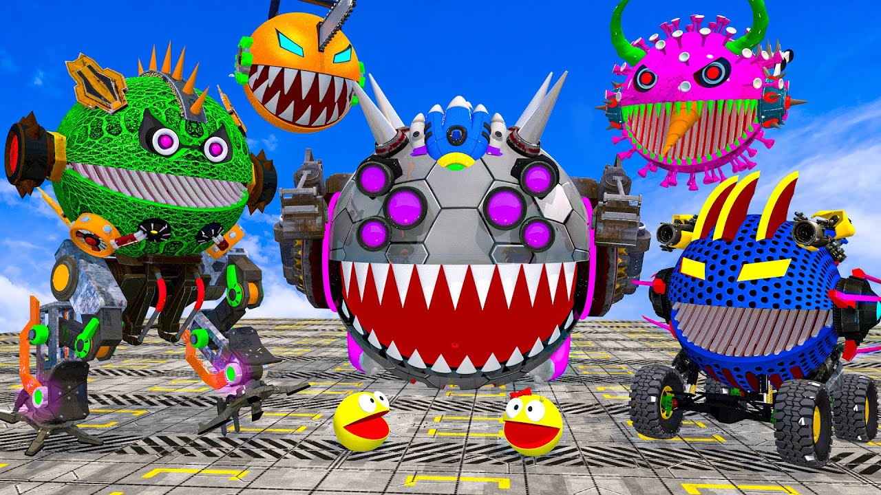 MS PACMAN asks for help HERO ROBOT PACMAN Nock Out MONSTER PACMAN - BATTLE MODE 