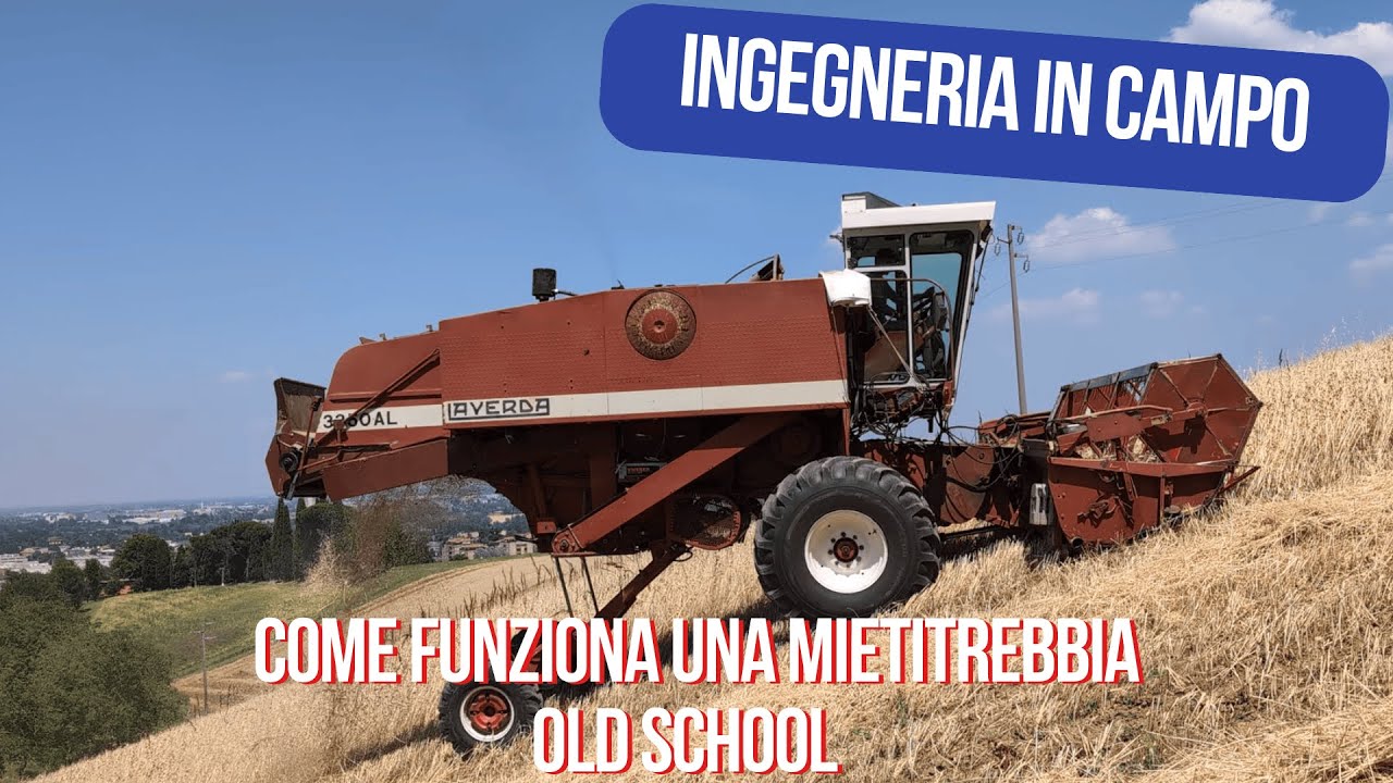 Come funziona una MIETITREBBIA? Dalla spiga🌽al chicco sulla leggendaria Laverda 3350 autolivellante.