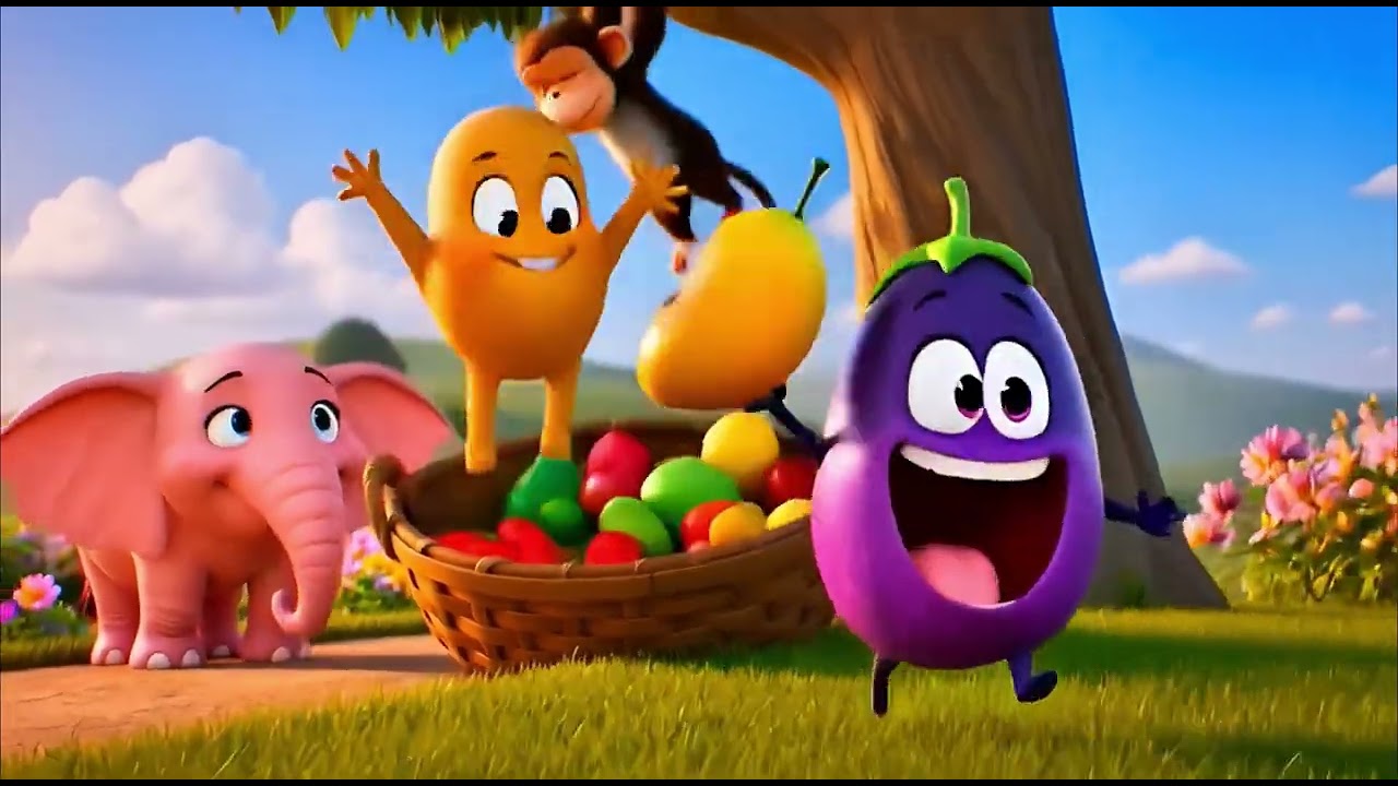 Aloo kachalu beta Kahan gye the।🥔🍆आलू-कचालू।#hindirhymes #nurseryrhymes #kidscartoon