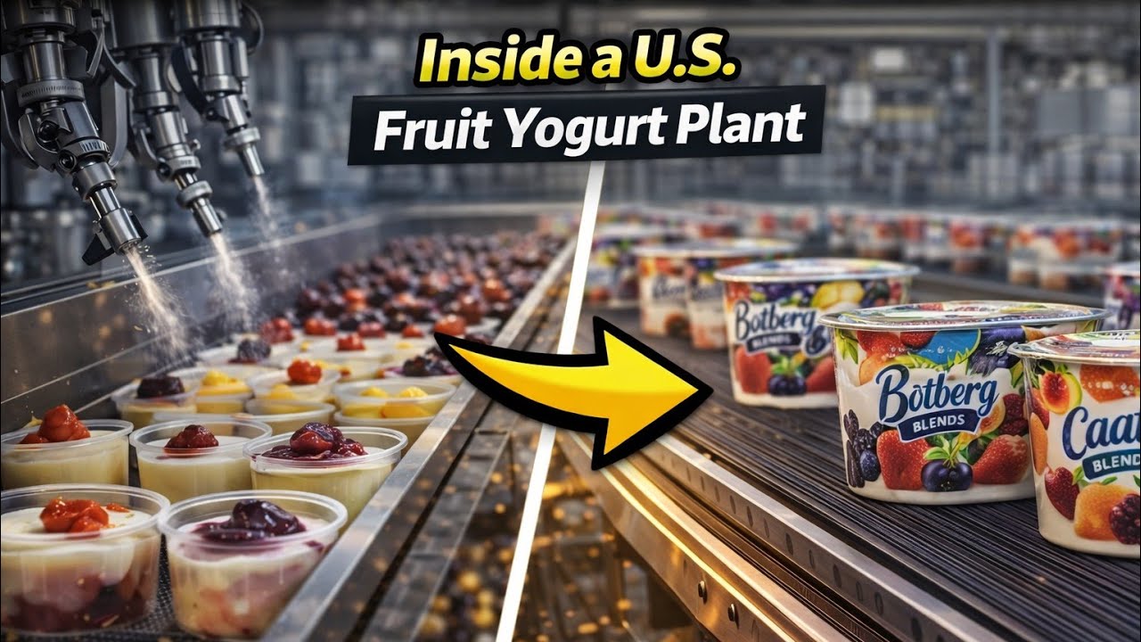 Inside a U.S. Fruit Yogurt Plant: How Fruit‑on‑the‑Bottom Yogurt Is Made (Yogurt Factory Tour USA)