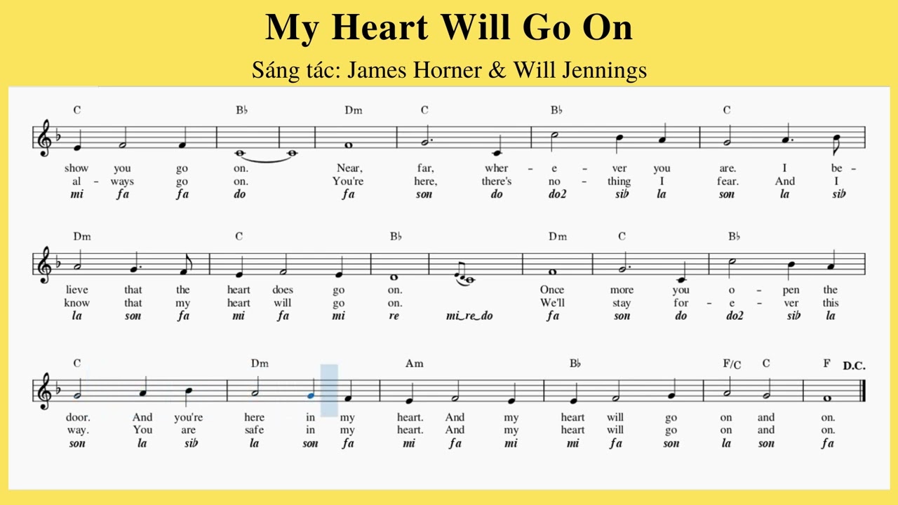 Sheet & Dịch nốt: My Heart Will Go On