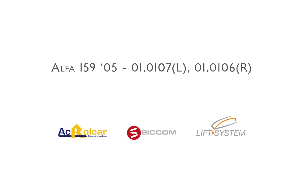 Video Tutorial Alzacristalli Alfa 159 '05 - 01.0107/01.0106 - Ac Rolcar