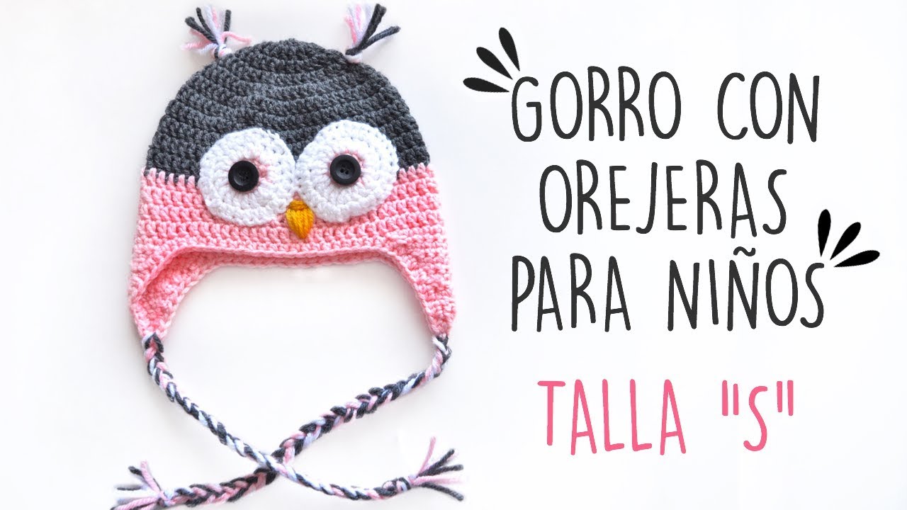 GORRO DE CROCHET CON OREJERAS | NI&Ntilde;OS TALLA 