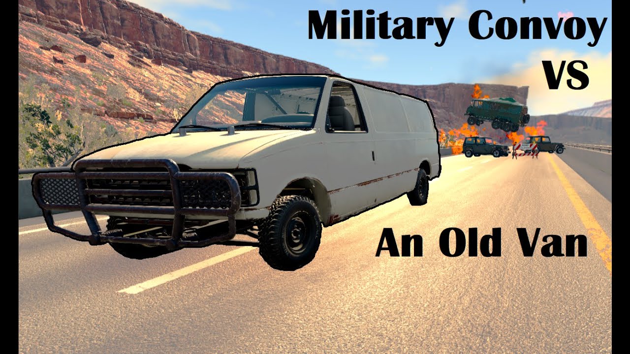 Military Convoy vs Old Van