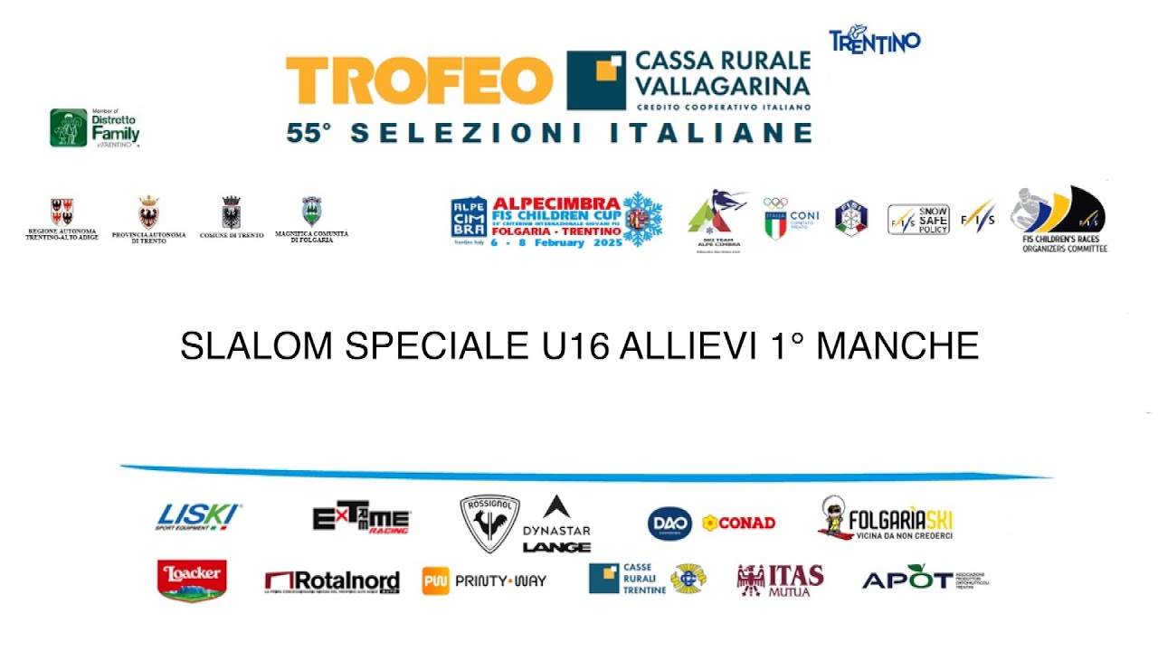 Slalom Allievi 1° manche Selezioni Italiane ALPECIMBRA FIS CHILDREN CUP 2025 | SPORTCULTURA.TV