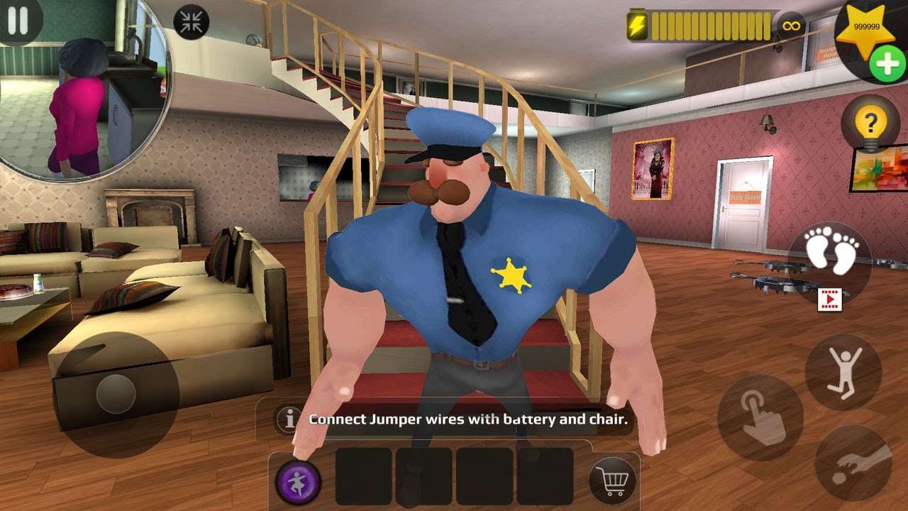 scary teacher 3d -miss t run away from officer