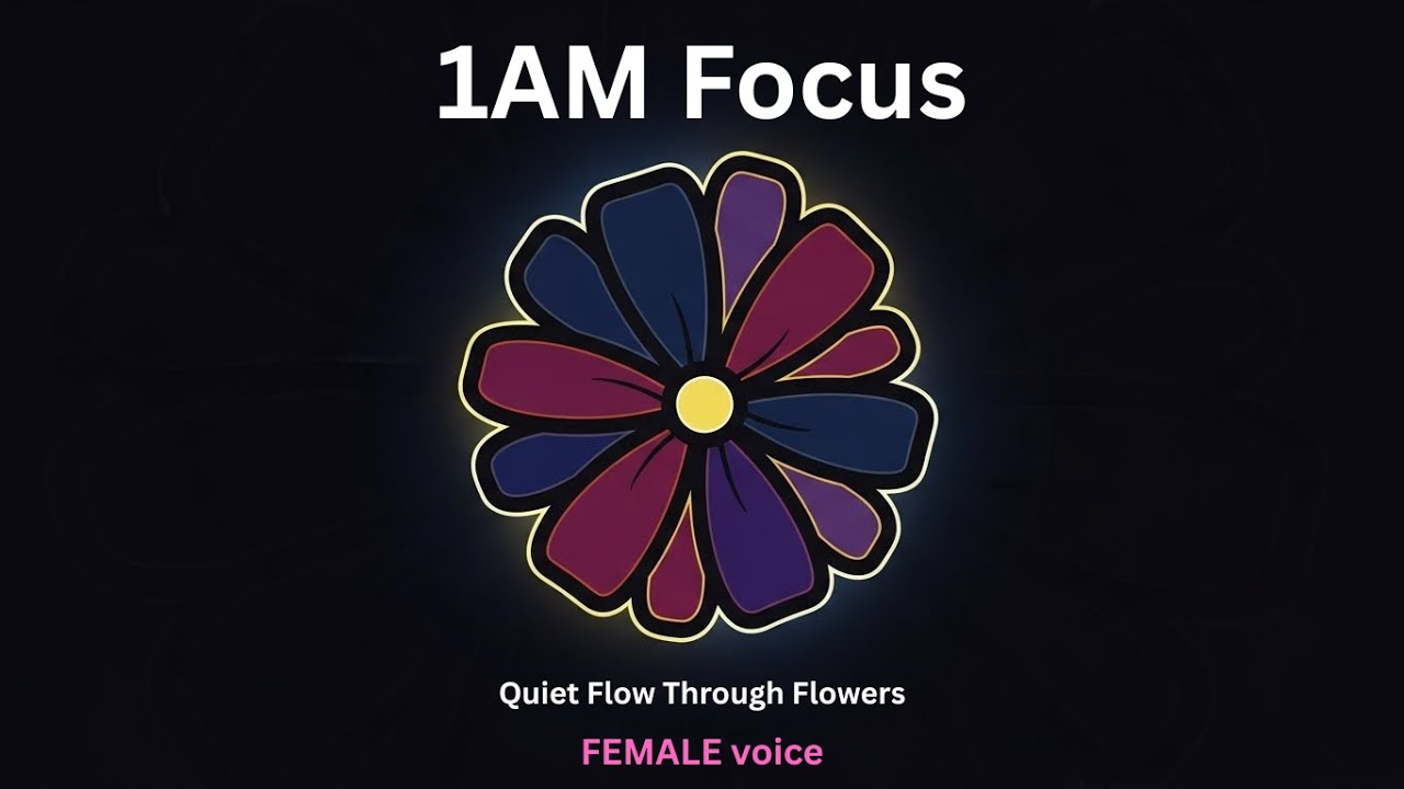 1AM Focus (Female Voice): Quiet Flow Through Flowers - Gentle Encouragement - LoFi-HiFly Quiet Study