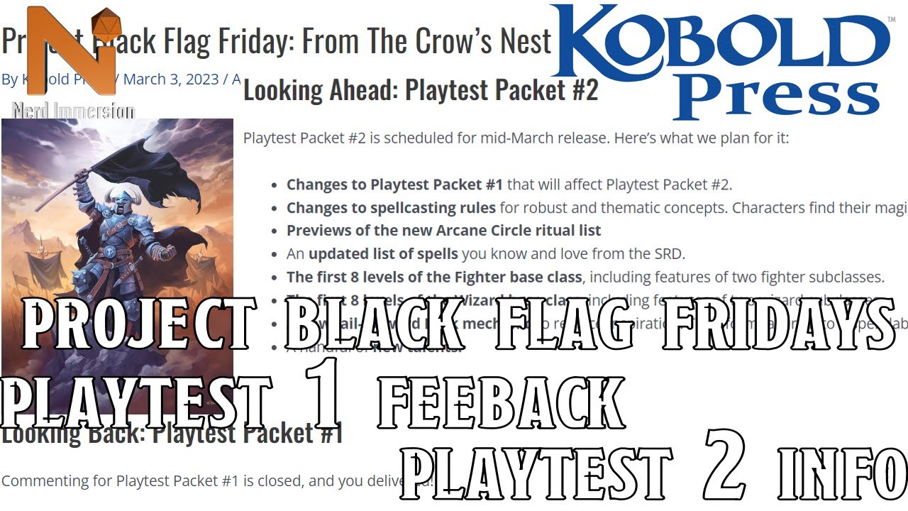 Project Black Flag Friday #6! Playtest Feedback and Future Playtest Info! | Nerd Immersion