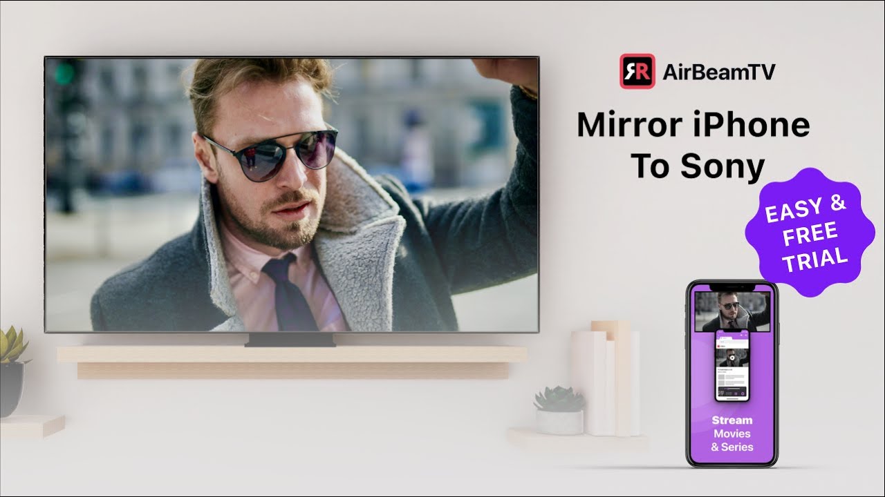 How to Mirror iPhone to Sony TV Wireless & Without Apple TV | Screen Mirroring Tutorial | AirBeamTV