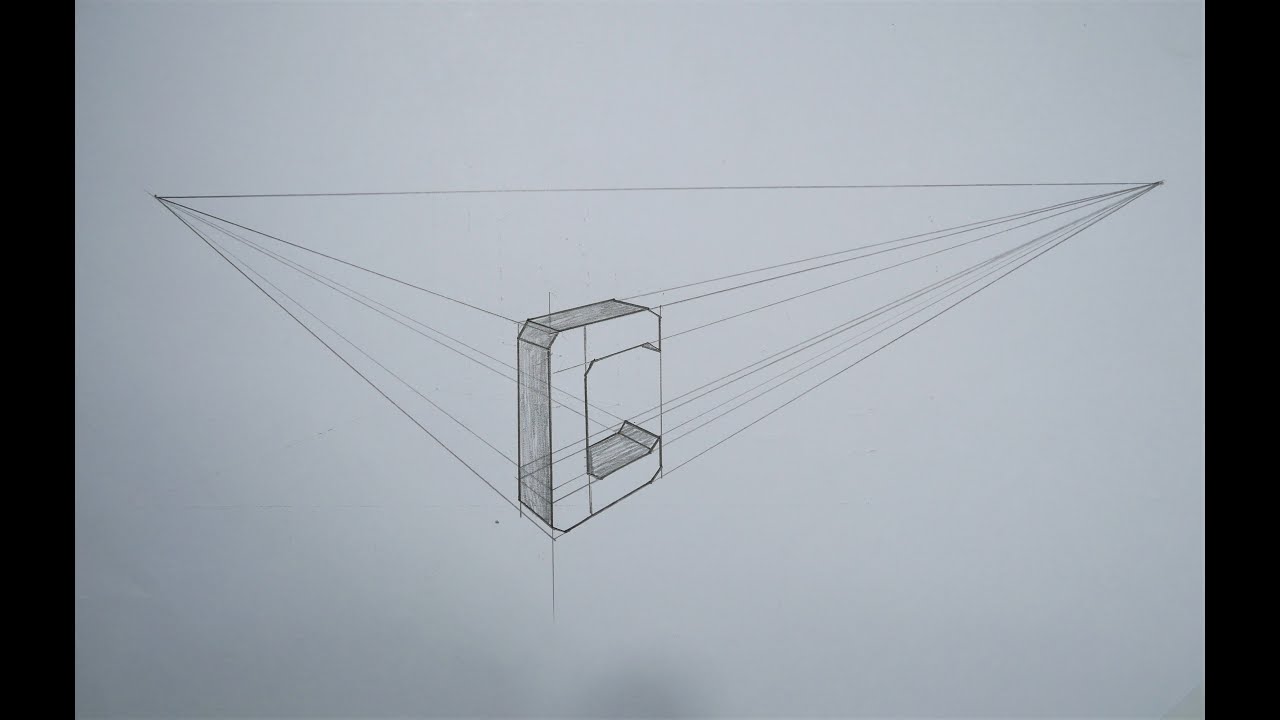 how to draw letter in 2 point perspective