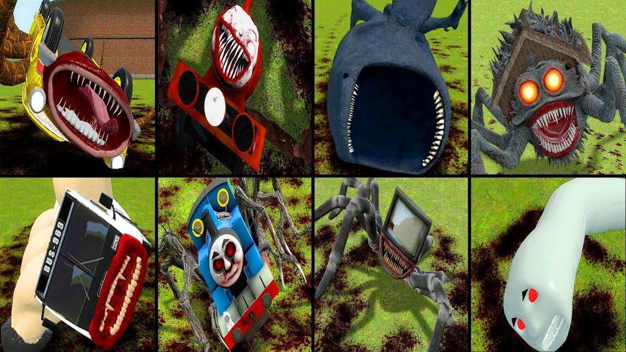 CAR EATER,BUS EATER, CHOO CHOO CHARLES, THE BLOOP, MONSTER HOUSE HEAD, CURSED THOMAS IN GMOD!!