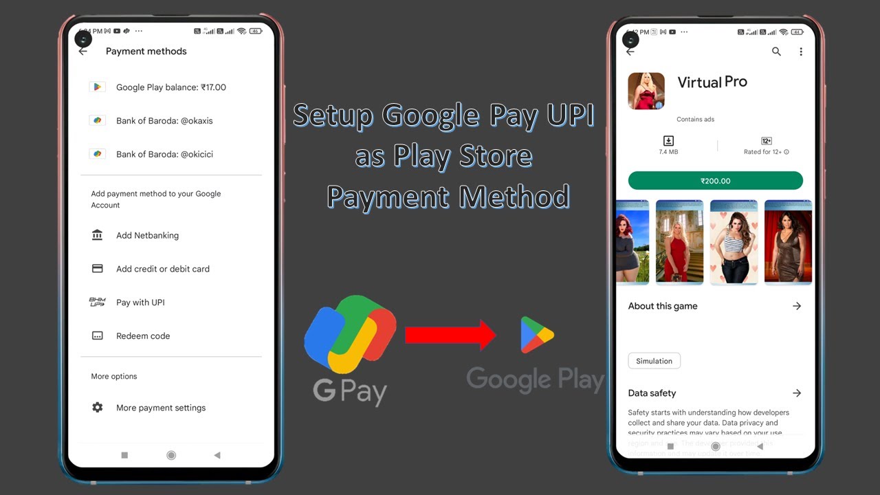 How to Setup Google Pay UPI as Play Store Payment Method (Buy App & Games Using Google Pay)