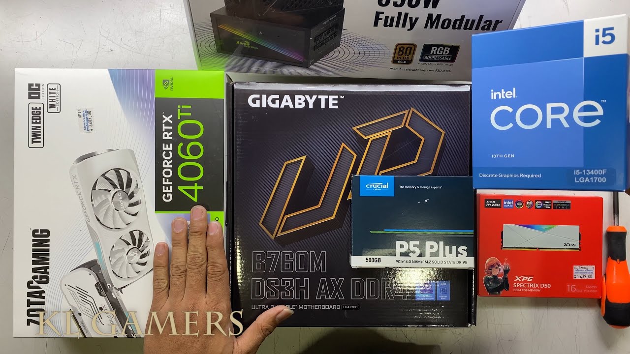 intel Core i5 13400F GIGABYTE B760M DS3H AX DDR4 ZOTAC RTX4060Ti DeepCool LS720 Gaming PC Build