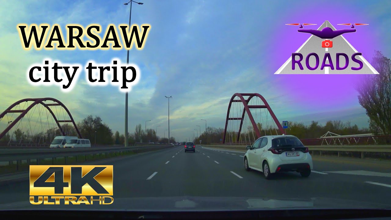 Видео 4K UHD / Путешествие по Польше / Поездка по Варшаве / Модлинска / Ашан - Кауфланд