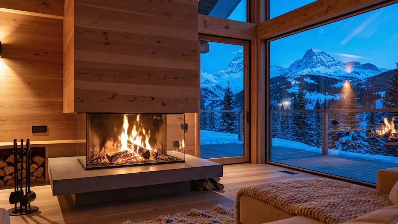 Cozy chalet with a fireplace