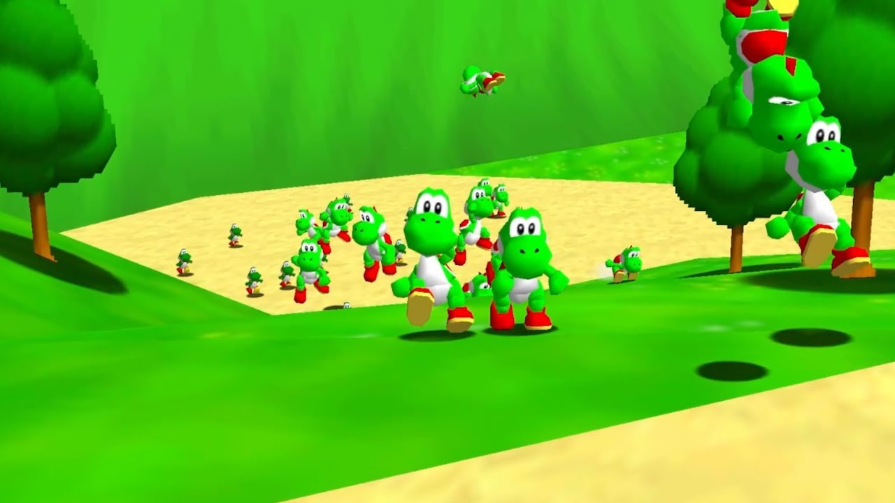 16 Yoshis in Mario 64 - Full Game 100% Walkthrough and Mario 64 with Giant Marios