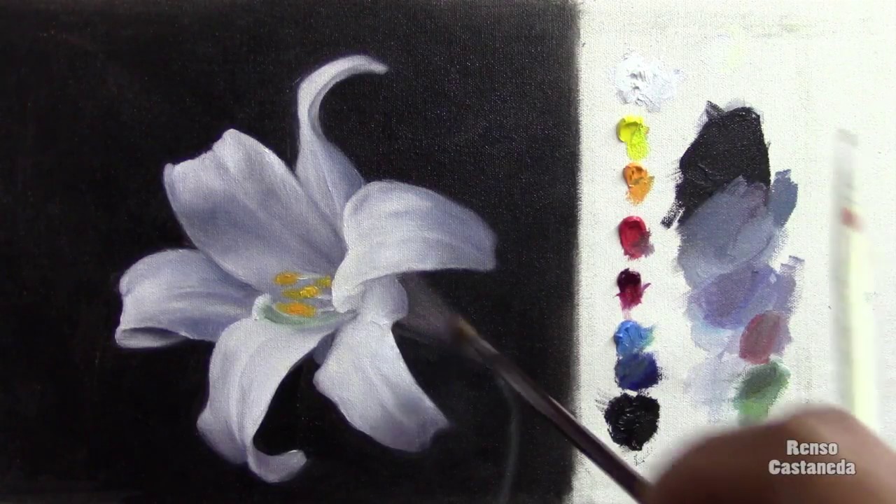 Como pintar una flor con óleo