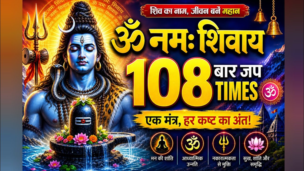Om Namah Shivaya 108 Times l Chant Om Namah Shivaya For Meditation l Shiva Mantra  l Om Chant l