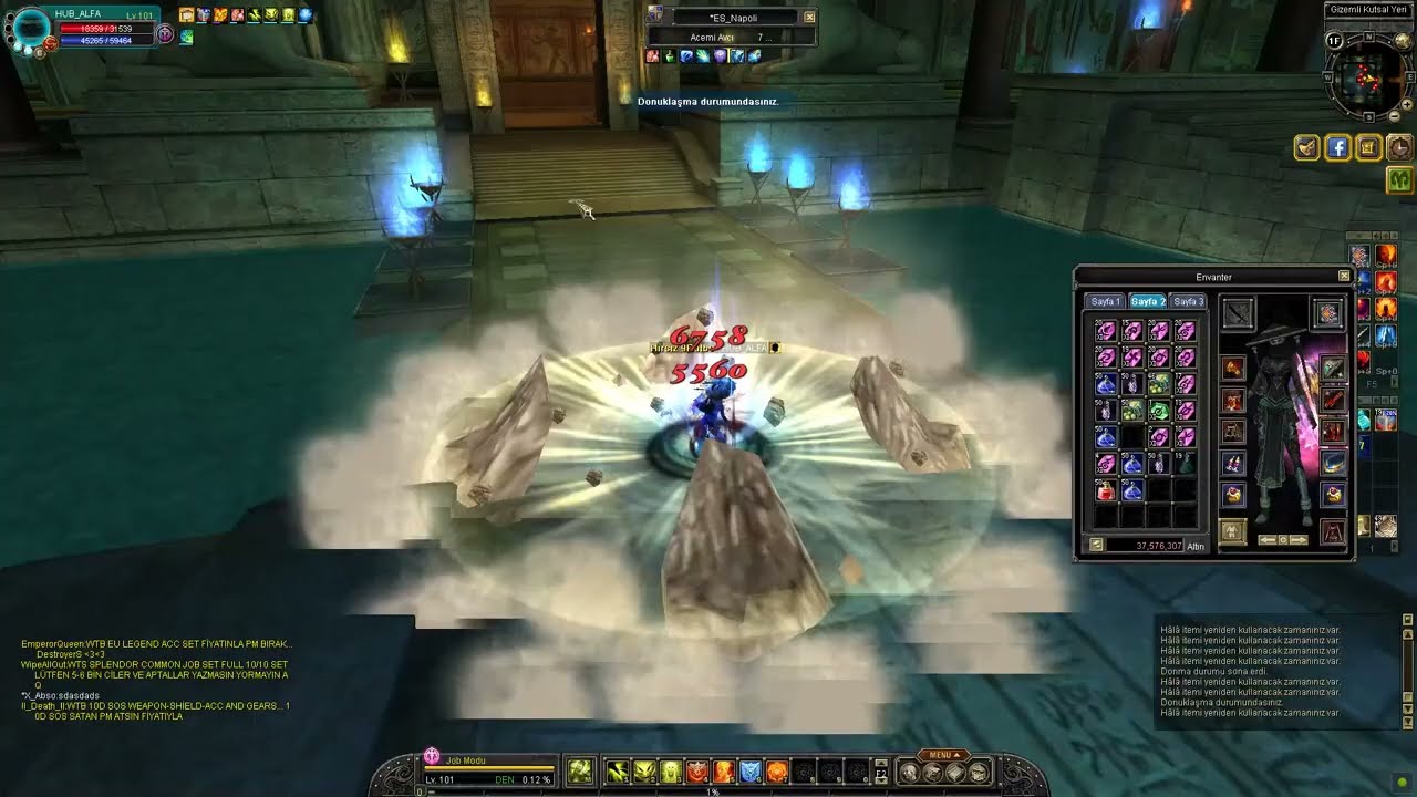 Silkroad Job Cave | 1 CH Nuker Destroys 4 EU Hunters