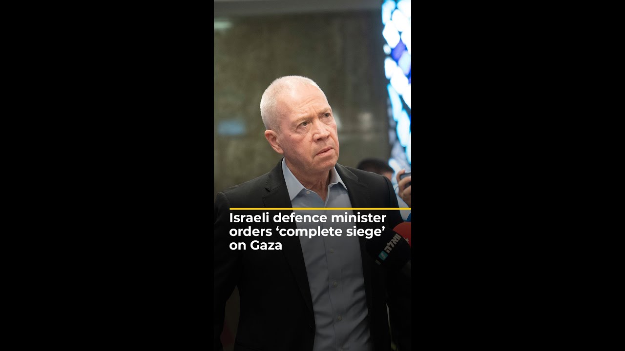 Israeli defence minister orders &lsquo;complete siege&rsquo; on Gaza | AJ #shorts
