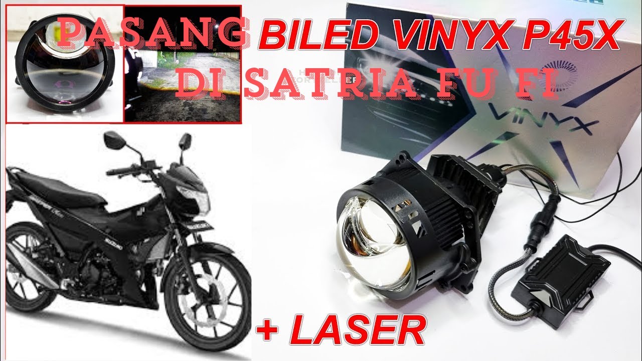 Upgrade lampu satria fu fi pake biled vinyx p45