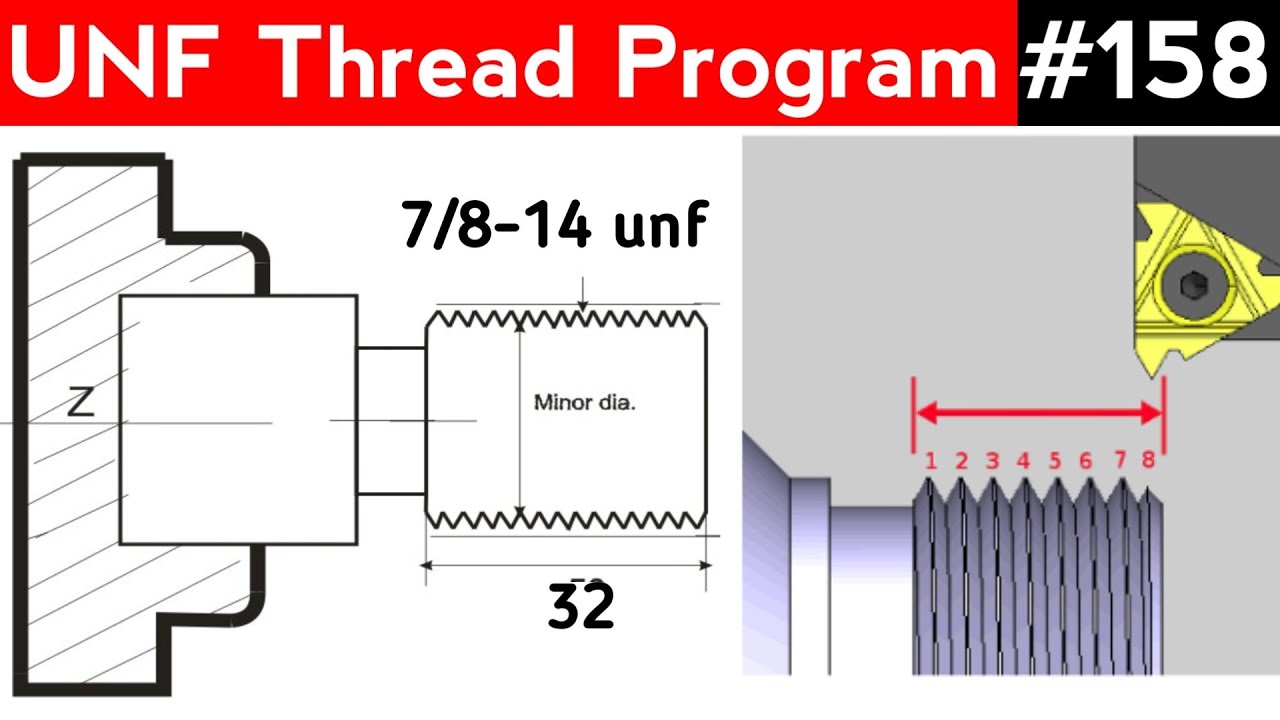 Unf thread Calculation | unf thread program  | unf external thread | ek cnc information | unf thread