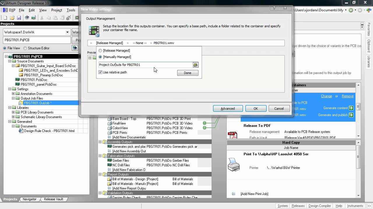 Output Job File Editor Enhancements