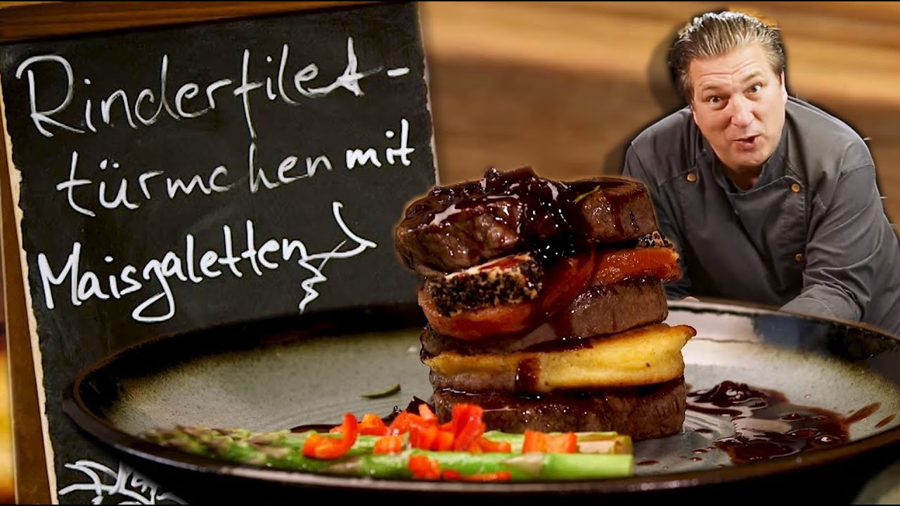 Rinderfilettürmchen mit Maisgaletten - Der Turmbau zu Weihnachten | Das schnelle Gericht