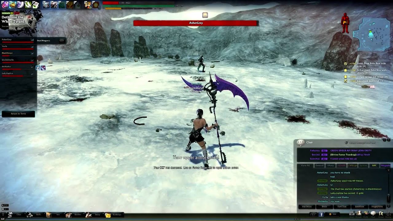 Vindictus - PvP part 1 (Scythe Evie vs. Kai & Vella)