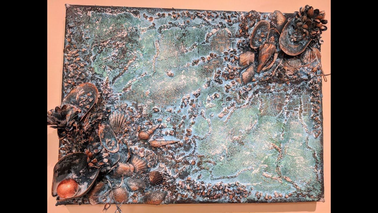 Sea shore - First time Mixed Media Painting (acrylic), DIY decor