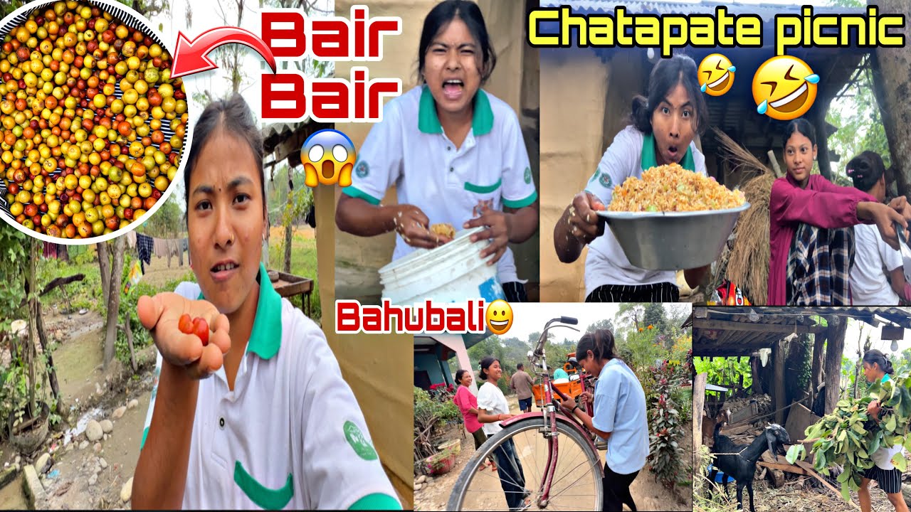 BAIR KHANU VAXA BAIR😱||Vailo Ko Chatpate Picnic🤣||Sanjana❤️Tharu||vlog🥀