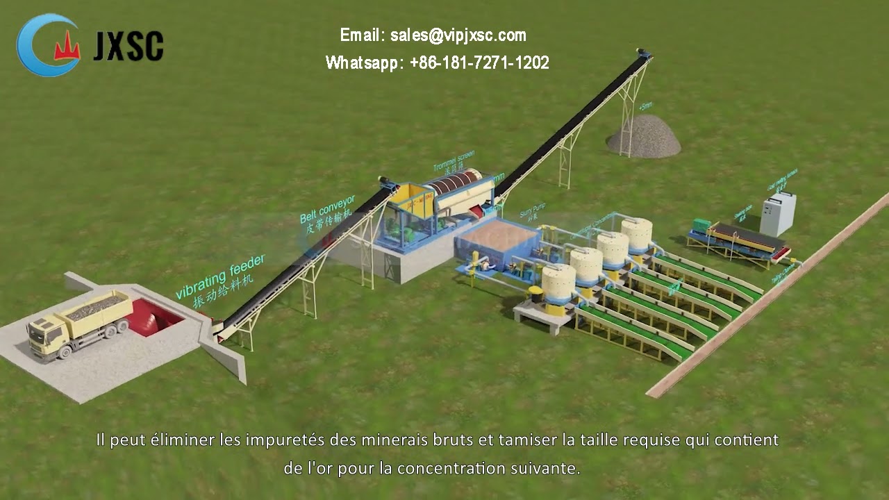 Usine De Lavage Et De Recyclage De L'or Alluvionnaire De 200TPH