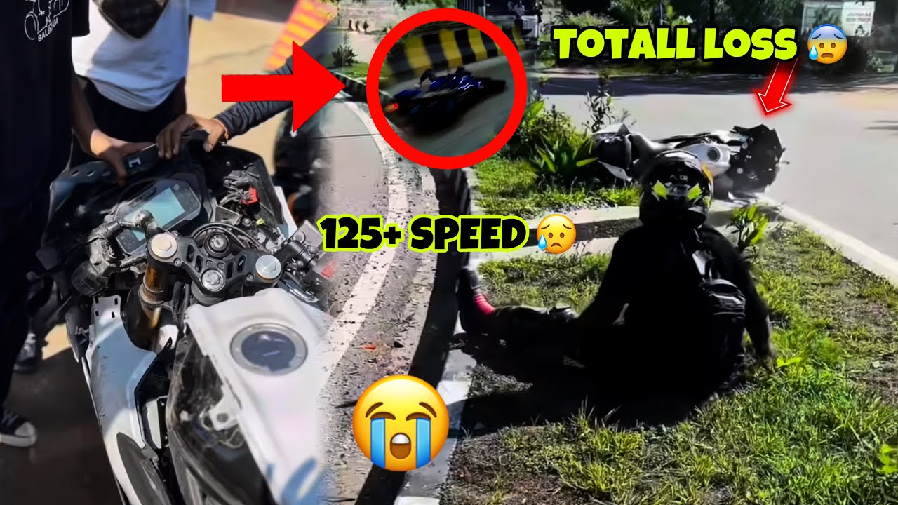 Live crash R15 v4 😰 total loss ￼bike 😭