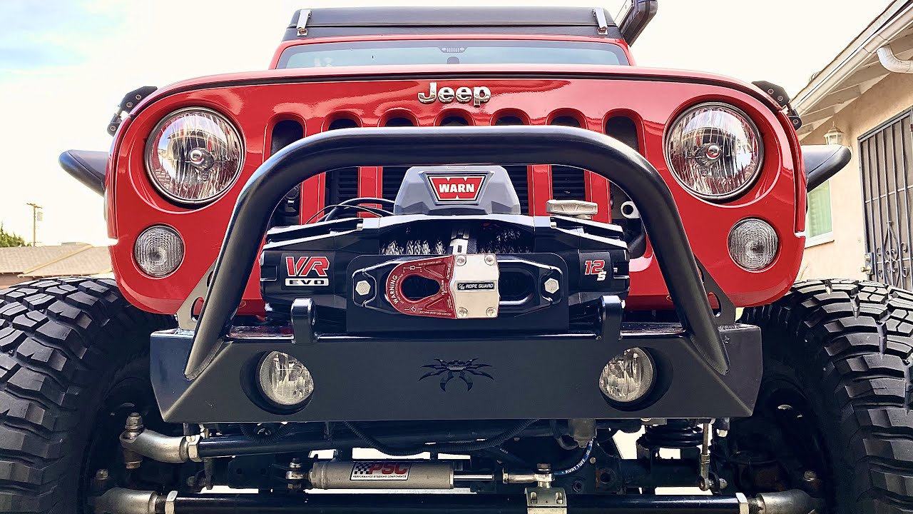 Jeep JKU WARN VR EVO 12-S Winch Install w/ Factor 55 Flatlink E