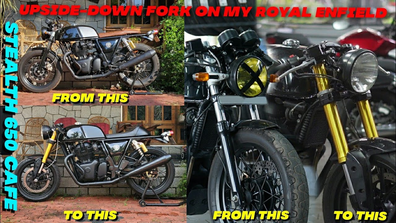 How I Installed A USD Fork On My Royal Enfield 650 - USD Conversion (Stealth 650 Cafe Racer Build)