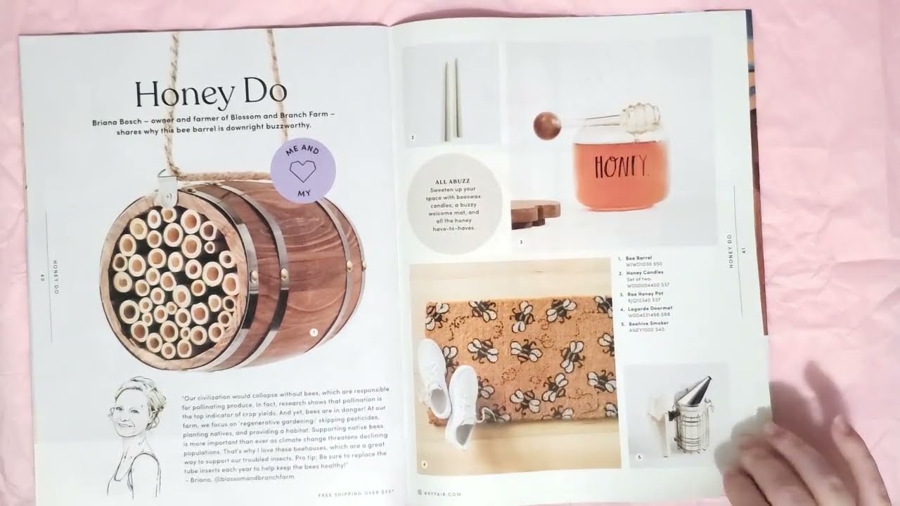 ASMR home decor magazine flip-through