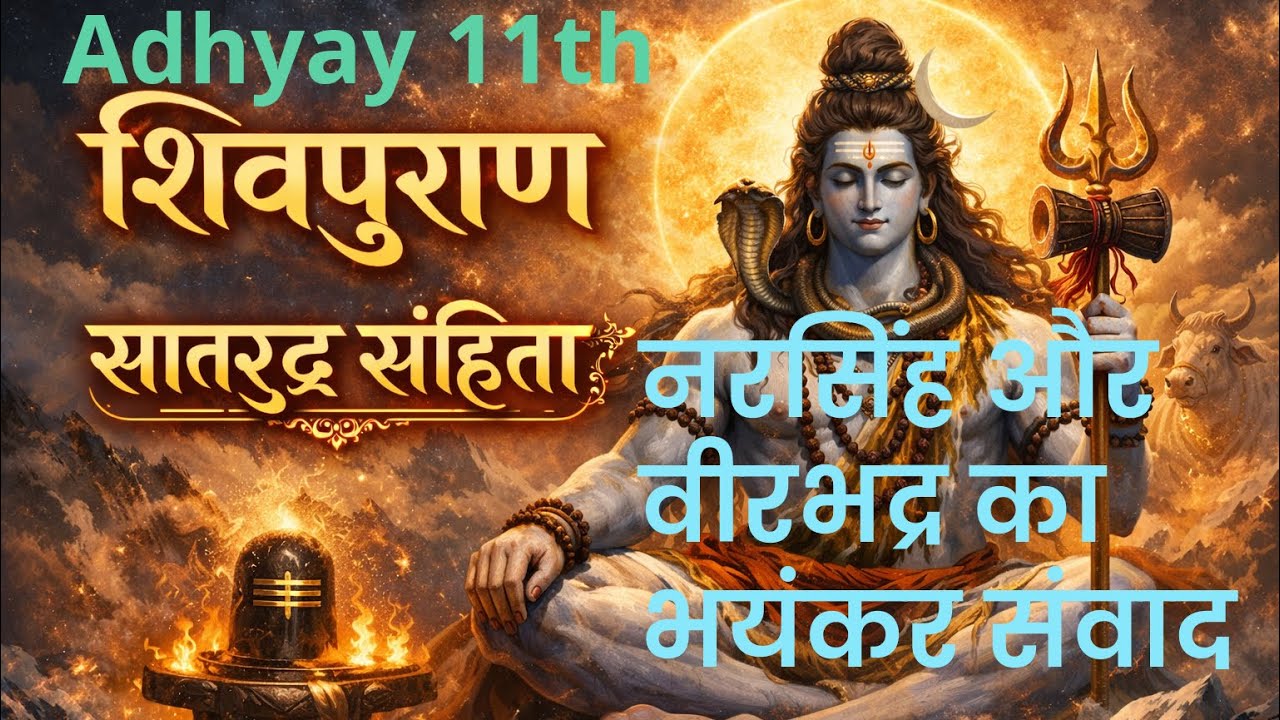 जब नृसिंह से भी भयंकर हुआ वीरभद्र! शिवमहापुराण का सबसे भयंकर संवाद | Shatarudra Samhita।Adhyay 11