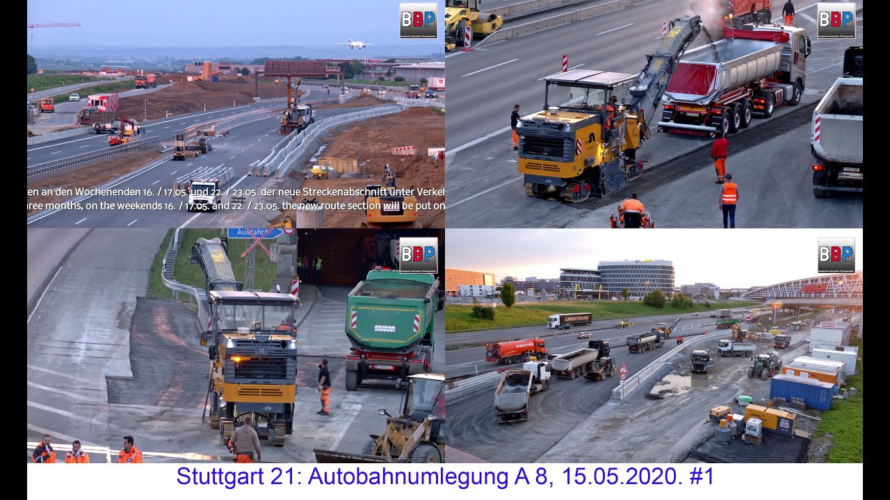 Stuttgart 21: PFA 1.3a, WIRTGEN W 150 CFi, Autobahnumlegung, 15.05.2020. #1