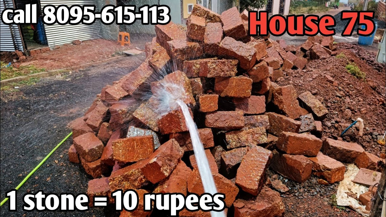 Price of laterite Stone 9 by 12 inch and 7 by 15 inch chira pathar laal dagad
