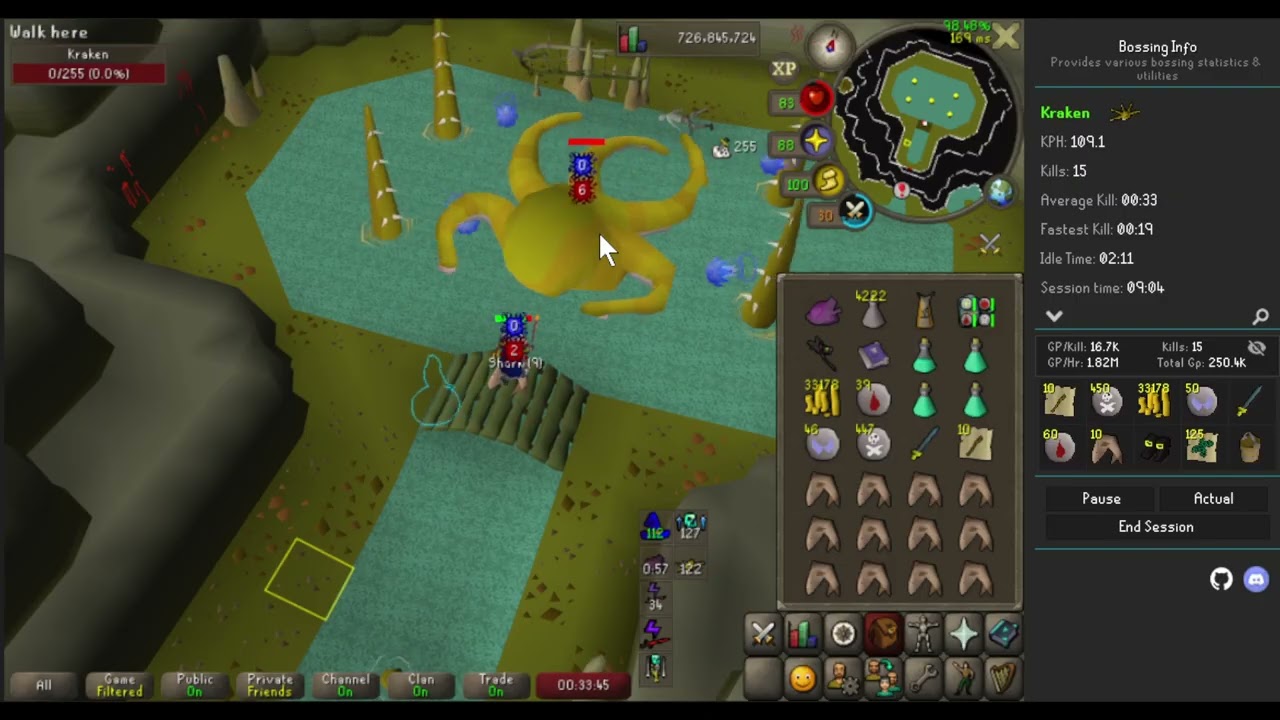 [OSRS] Kraken full trip example 100+ kph