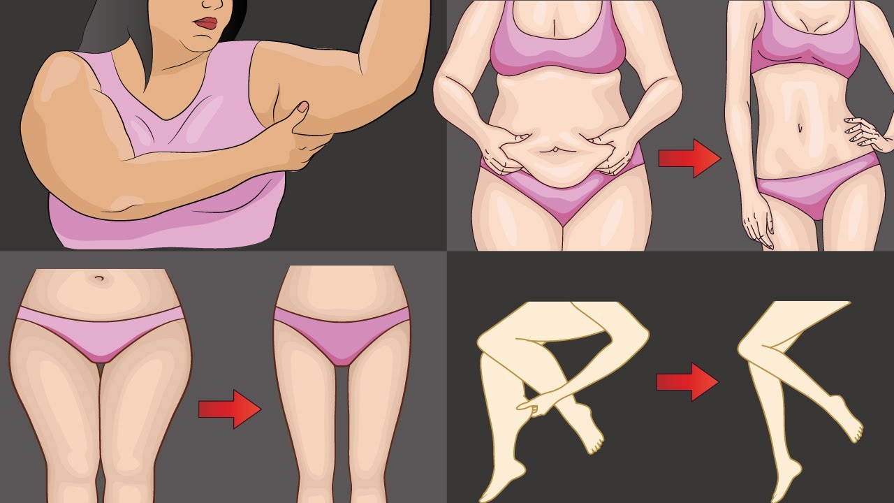 Руки + живот + бедра + попа + икры | Сжечь жир | Легко (субтитр)