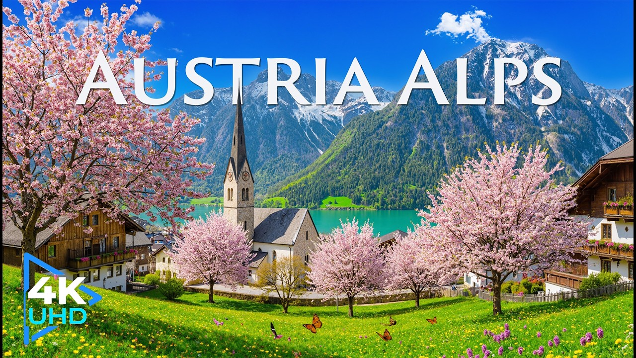 Spring in the Austrian Alps 4K 🌄 Discover Majestic Peaks, Serene Lakes & Charming Villages