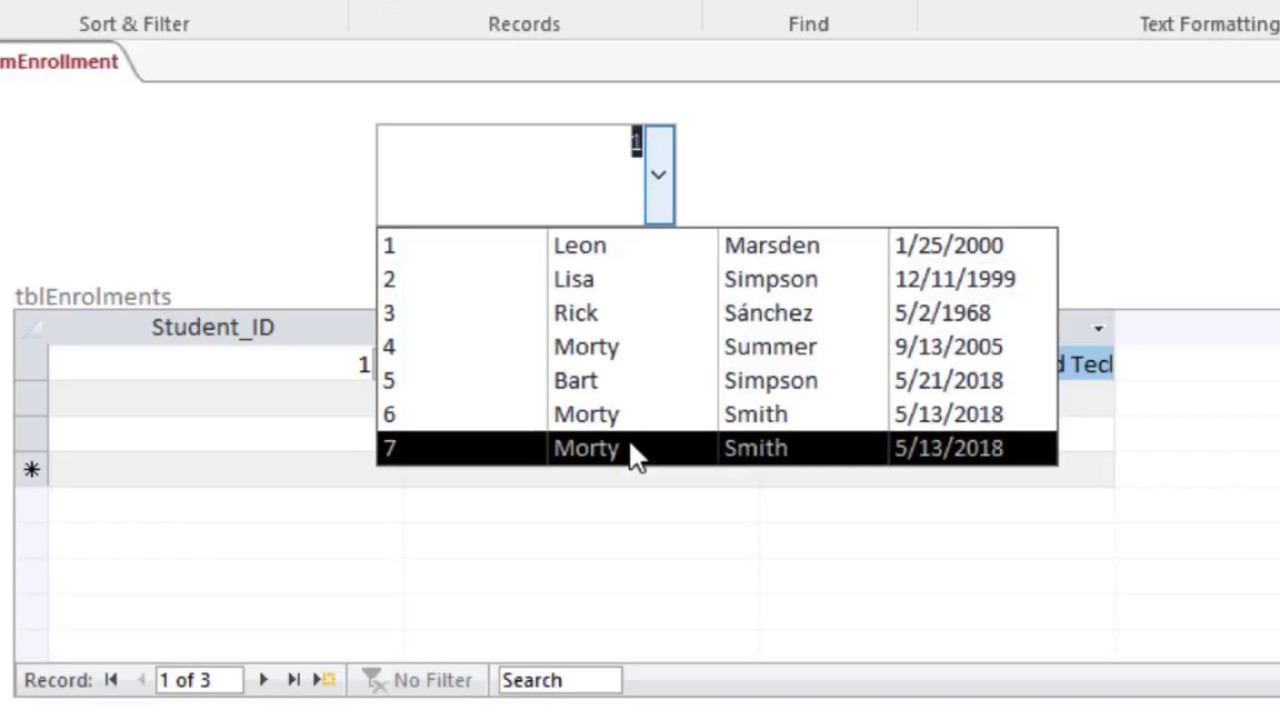 MS Access Controlling Subforms from Combo boxes