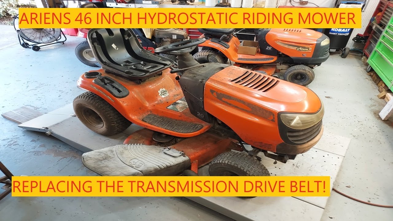 Ariens 46 Inch Hydrostatic Riding Mower | Replacing The Transmission Drive Belt!