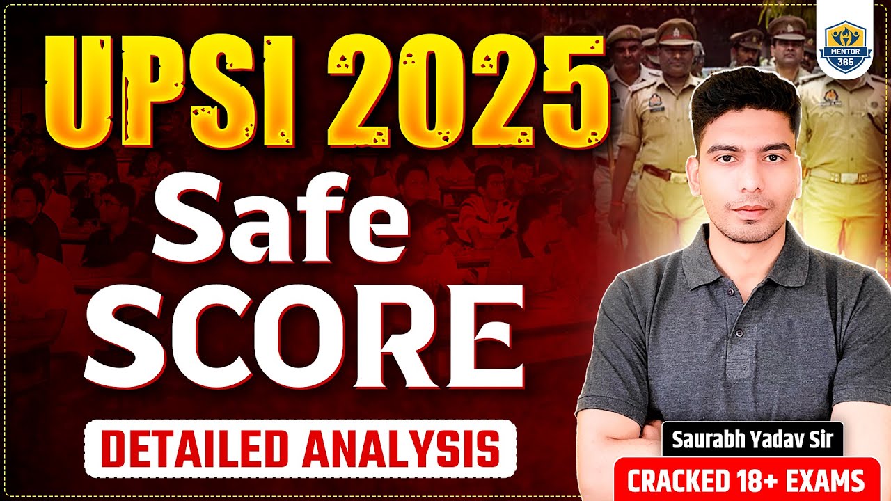 UP SI Safe Score 2025 😱 | Male Female Cutoff Analysis | UP SI Previous Year Cutoff | Strategy & Mock