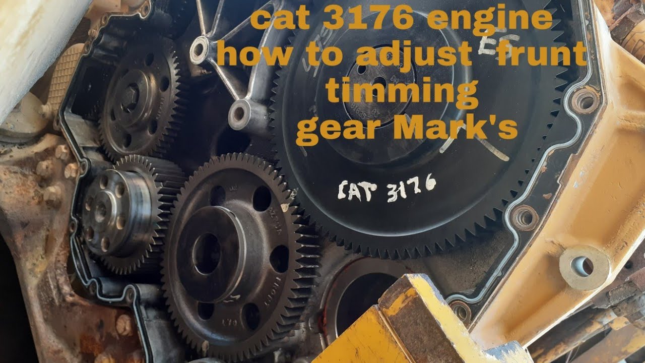 How to adjust  CATERPILLAR 3176  engine frunt gear timming marks.