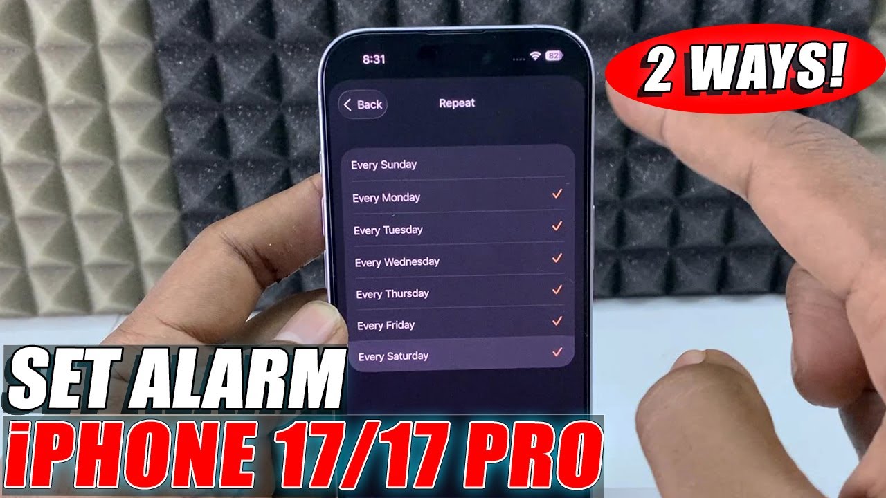 как установить будильник на iPhone 17/17 pro max?